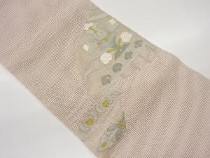 絽草花模様織出し名古屋帯